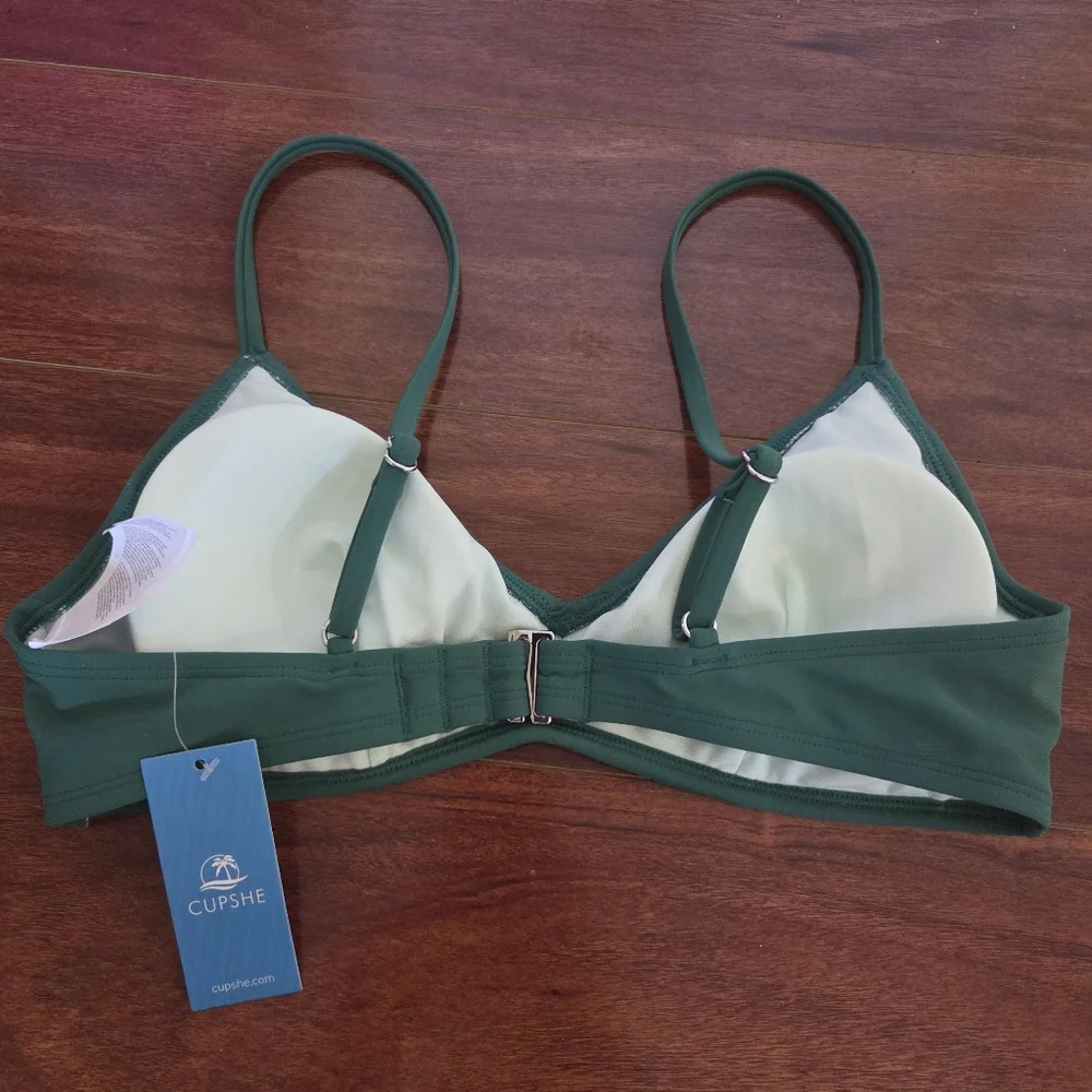 NWT Cupshe Green Bikini Top - Picture 2 of 3